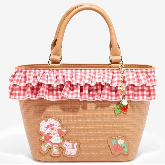hot topic Strawberry Shortcake Gingham Basket Crossbody Bag - Picture 1 of 10